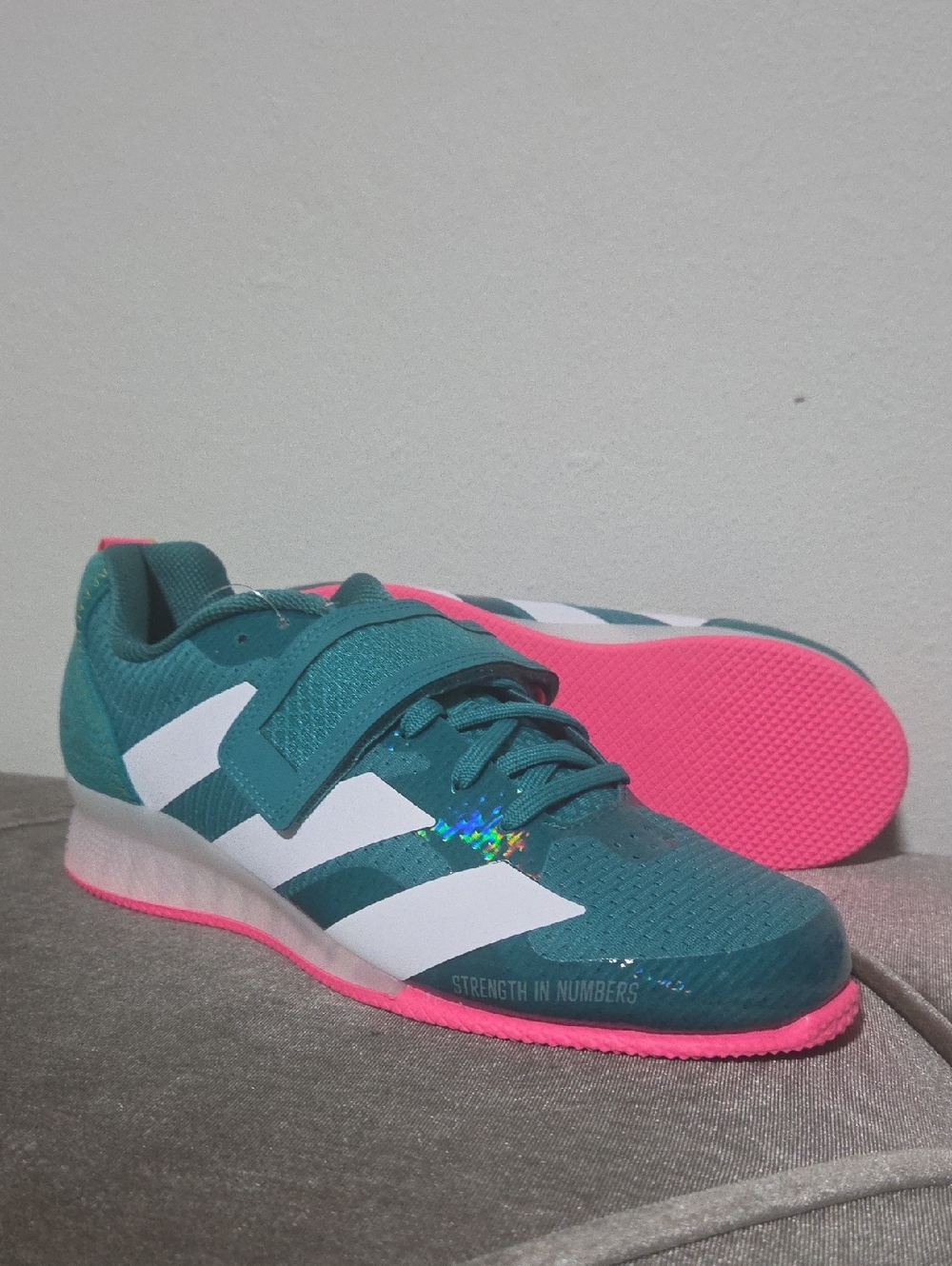 NWOB Adidas Adipower Weightlifting 3 Mens Shoes Teal US 8.5